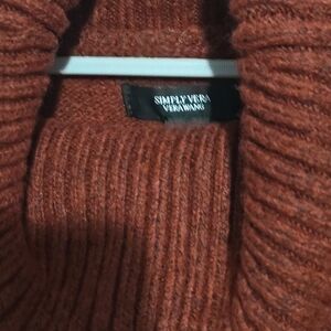 Simply Vera Vera Wang Women's Rust Cowl Neck Sweater